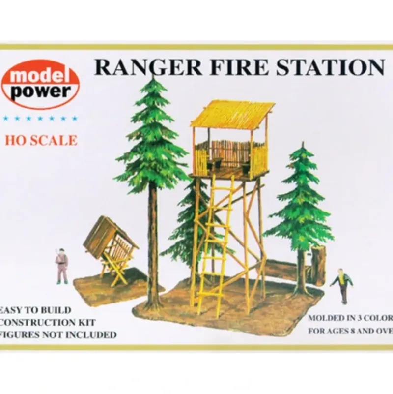 Trains*Model Power 438 HO Scale Ranger Fire Station Building Kit - Model Train Junction: Quality Parts and Art Supplies