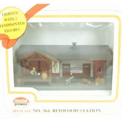Trains*Model Power 564 HO Scale Redwood Station Built Up - Model Train Junction: Quality Parts and Art Supplies