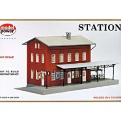 Trains*Model Power 480 HO Scale 2-Story Railroad Station Building Kit - Model Train Junction: Quality Parts and Art Supplies