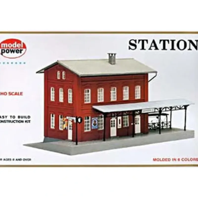 Trains*Model Power 480 HO Scale 2-Story Railroad Station Building Kit - Model Train Junction: Quality Parts and Art Supplies