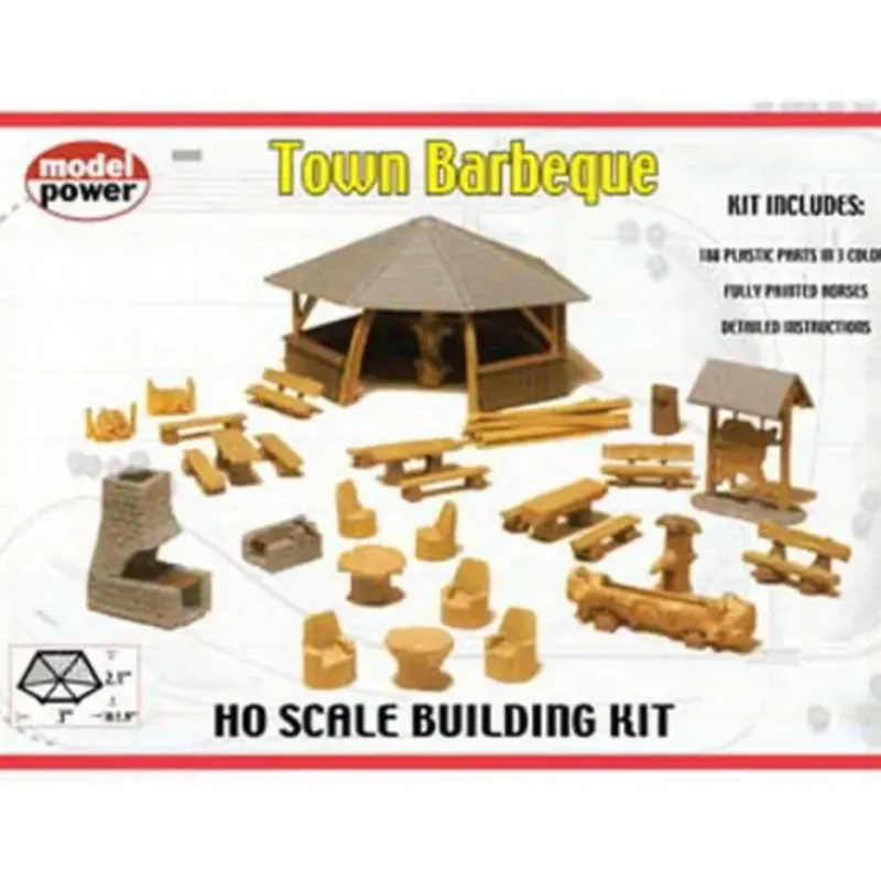 Trains*Model Power 623 HO Scale Town Barbeque Kit - Model Train Junction: Quality Parts and Art Supplies