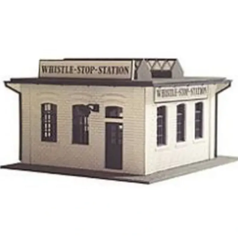 Trains*Model Power 444 HO Scale Whistle Stop Station Building Kit - Model Train Junction: Quality Parts and Art Supplies