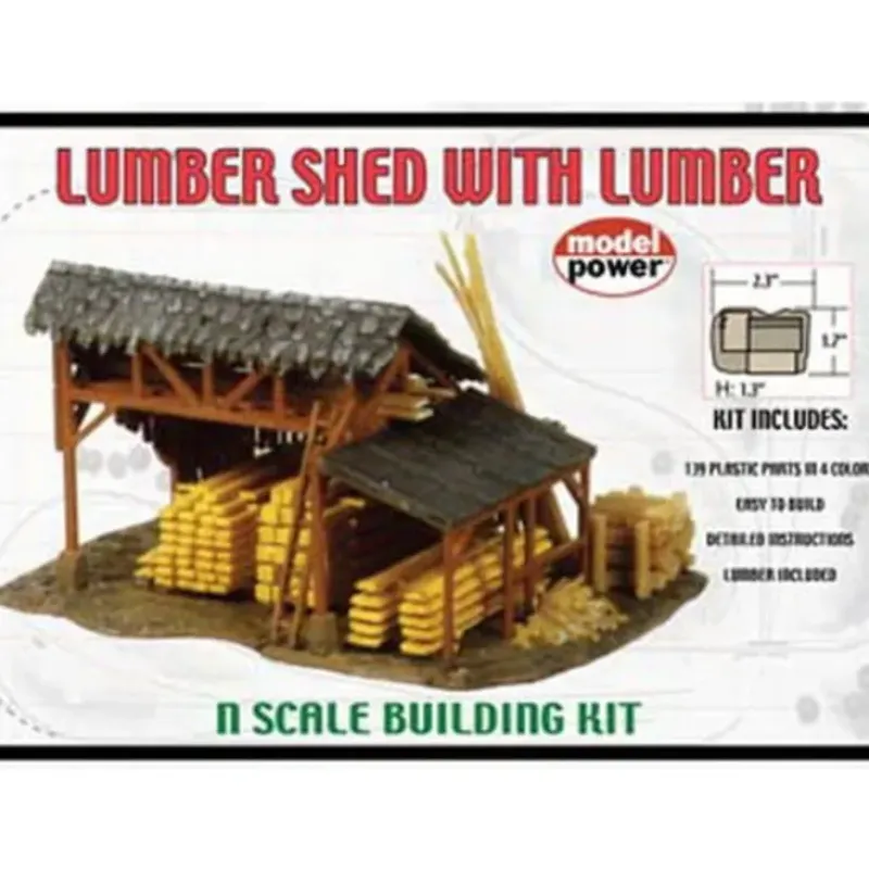 Trains*Model Power 1580 Lumber Shed w/Lumber Kit - Model Train Junction: Quality Parts and Art Supplies