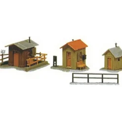 Trains*Model Power 1586 N 3 Trackside Buildings Model Kit - Model Train Junction: Quality Parts and Art Supplies