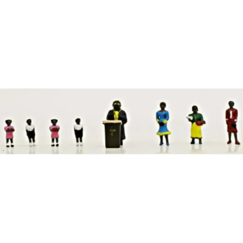 Trains*Model Power 1347 N Deacon & Pulpit & His Flock Figures (Set of 9) - Model Train Junction: Quality Parts and Art Supplies