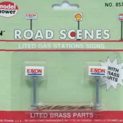 Trains*Model Power 8579 N Exxon Lighted Gas Station Sign (Pack of 2) - Model Train Junction: Quality Parts and Art Supplies