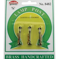 Trains*Model Power 8482 N Lamp Post Lighted Accessories (Pack of 3) - Model Train Junction: Quality Parts and Art Supplies