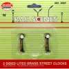 Trains*Model Power 8487 N Lited Brass Street Clock Handcrafted (Pack of 2) - Model Train Junction: Quality Parts and Art Supplies