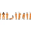 Trains*Model Power 1377 N Prisoner in Orange Jumpsuits Figures (Set of 9) - Model Train Junction: Quality Parts and Art Supplies