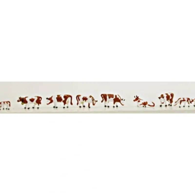Trains*Model Power 1353 N Scale Brown & White Cow Figures (Set of 9) - Model Train Junction: Quality Parts and Art Supplies