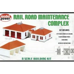 Trains*Model Power 1584 N Scale 3-Building RR Maintenance Complex Kit - Model Train Junction: Quality Parts and Art Supplies