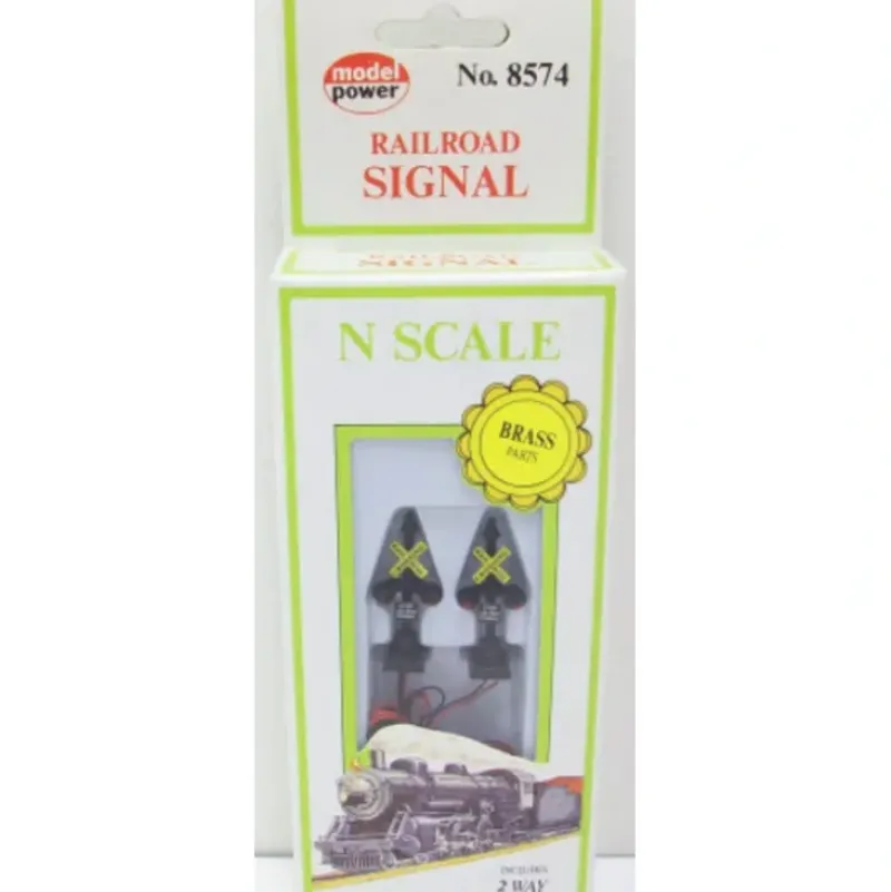 Trains*Model Power 8574 N Scale Crossing Signal Prewired Switch Brass Parts (Box of 2) - Model Train Junction: Quality Parts and Art Supplies