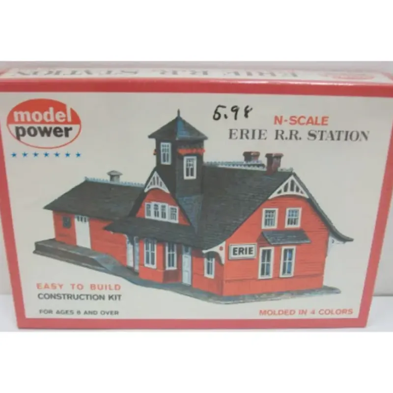Trains*Model Power 1501 N Scale Erie RR Station Building Kit - Model Train Junction: Quality Parts and Art Supplies