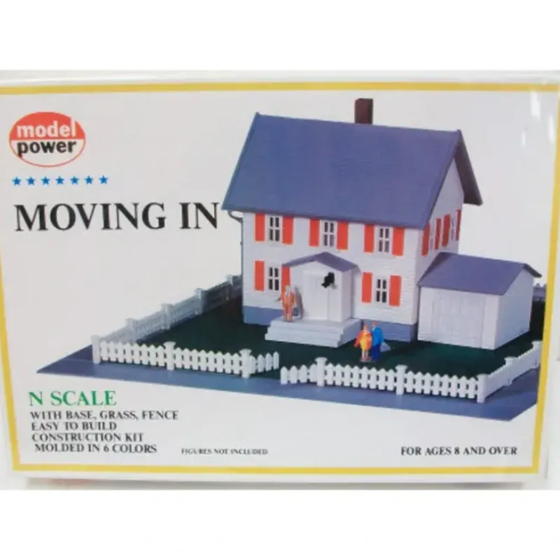 Trains*Model Power 1553 N Scale Moving In House Building Kit - Model Train Junction: Quality Parts and Art Supplies