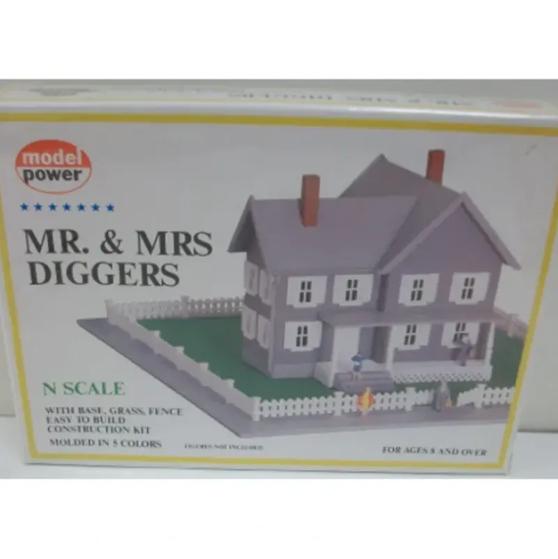Trains*Model Power 1558 N Scale Mr & Mrs Diggers Country House Building Kit - Model Train Junction: Quality Parts and Art Supplies