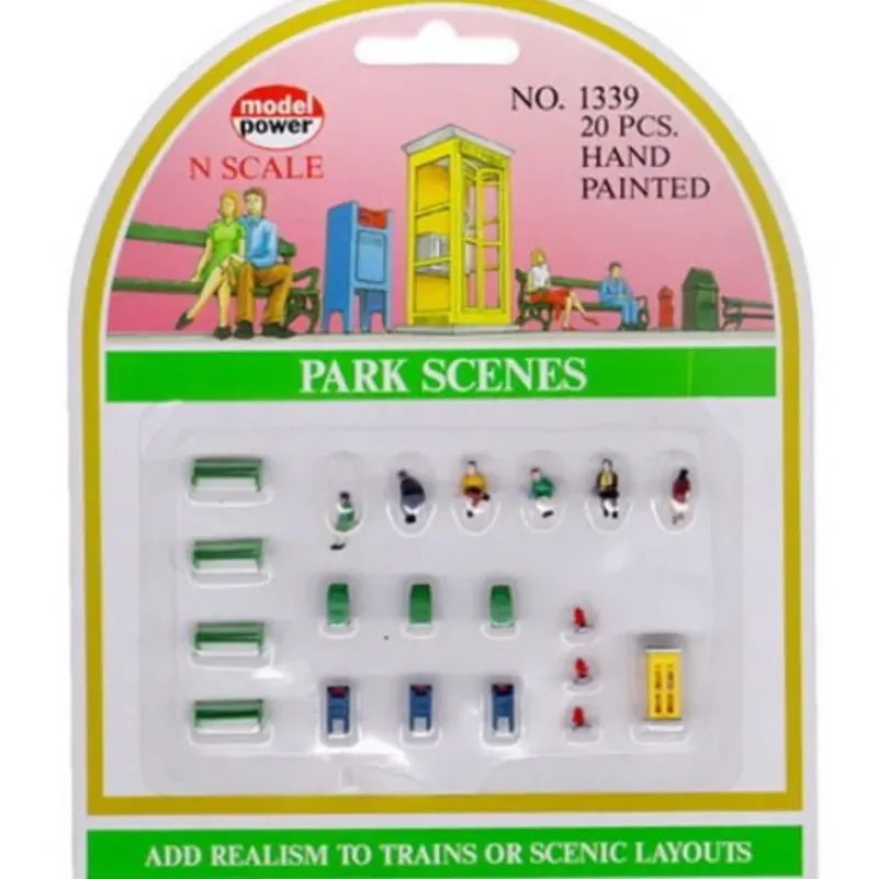 Trains*Model Power 1339 N Scale Park Scenes Figures (Set of 20) - Model Train Junction: Quality Parts and Art Supplies