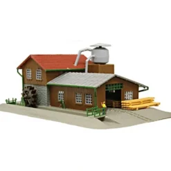 Trains*Model Power 2567 N Scale Saw Mill Built Up Lighted W/-2 Handpainted Figures - Model Train Junction: Quality Parts and Art Supplies
