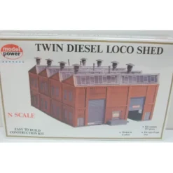 Trains*Model Power 1550 N Scale Twin Loco Shed Building Kit - Model Train Junction: Quality Parts and Art Supplies