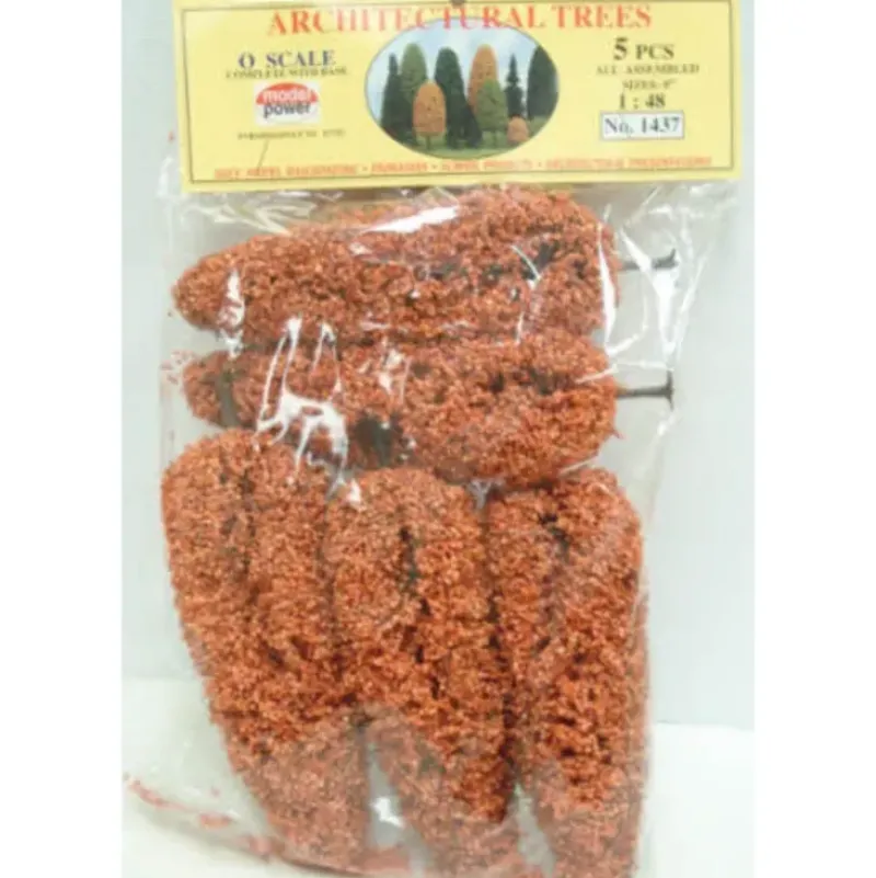 Trains*Model Power 1437 O Autumn Rust Trees (Pack of 5) - Model Train Junction: Quality Parts and Art Supplies