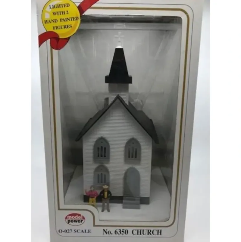 Trains*Model Power 6350 O Built-Up Church Building with 2 Figures - Model Train Junction: Quality Parts and Art Supplies