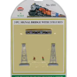 Trains*Model Power 1311N 3 Piece Signal Bridge with Two Figures - Model Train Junction: Quality Parts and Art Supplies