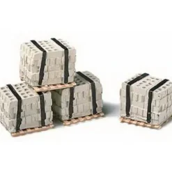 Trains*Model Railstuff 540 HO Pallets of Concrete Blocks ( (Pack of 4) - Model Train Junction: Quality Parts and Art Supplies