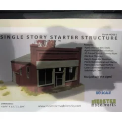 Trains*Monster Model Works HOSS-3 HO Scale Single Story Starter Structure Building Kit - Model Train Junction: Quality Parts and Art Supplies