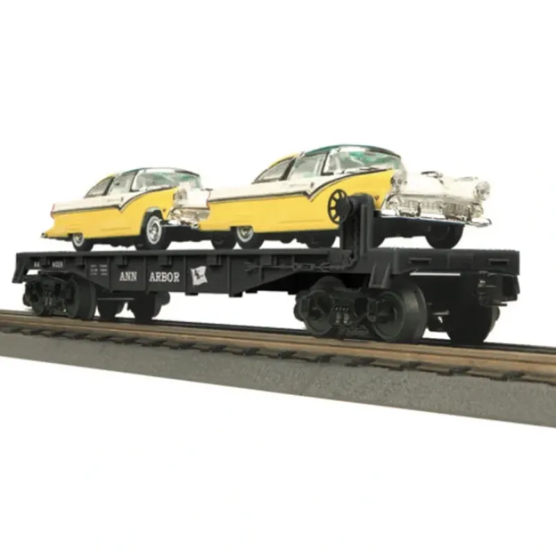 Trains*MTH 30-76311 Ann Arbor Flat Car with 2 '55 Ford Fairlane Crown Victoria - Model Train Junction: Quality Parts and Art Supplies