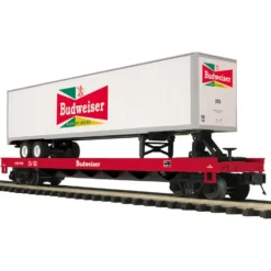Trains*MTH 20-98678 Budweiser Flat Car w/ 48' Trailer - Model Train Junction: Quality Parts and Art Supplies