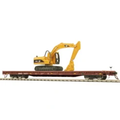 Trains*MTH 80-98025 Burlington Northern Santa Fe HO 60' Wood Flat Car w/315C Excavator - Model Train Junction: Quality Parts and Art Supplies