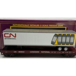 Trains*MTH 20-98679 Canadian National Flat Car w/ 48' Trailer - Model Train Junction: Quality Parts and Art Supplies