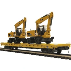Trains*MTH 20-98682 Caterpillar 60' Flat Car with 2 CAT M316D Wheel Excavator Loaders - Model Train Junction: Quality Parts and Art Supplies