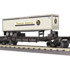 Trains*MTH 30-76399 Chesapeake & Ohio Flatcar with Trailer - Model Train Junction: Quality Parts and Art Supplies