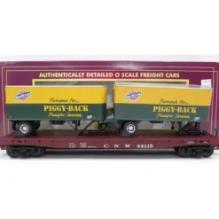 Trains*MTH 20-98600 Chicago & Northwestern Flatcar with 2 PUP Trailers - Model Train Junction: Quality Parts and Art Supplies