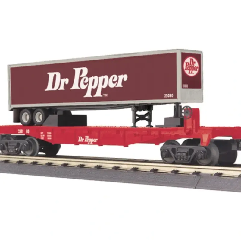 Trains*MTH 30-76304 Dr Pepper Flat Car w/ Trailer - Model Train Junction: Quality Parts and Art Supplies