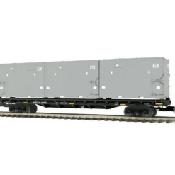 Trains*MTH 20-98674 East Carbon Development Gray 60' Flat Car w/Trash Containers - Model Train Junction: Quality Parts and Art Supplies
