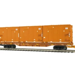 Trains*MTH 20-98675 East Carbon Development Orange 60' Flat Car w/Trash Containers - Model Train Junction: Quality Parts and Art Supplies