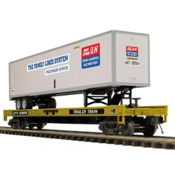 Trains*MTH 20-98692 Family Lines System Flat Car w/ 48' Trailer - Model Train Junction: Quality Parts and Art Supplies