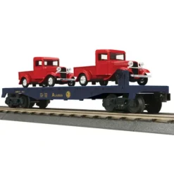 Trains*MTH 30-76404 FLAT CAR with 2 '34 PICK UP TR ALASKA - Model Train Junction: Quality Parts and Art Supplies
