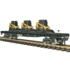 Trains*MTH 70-76043 G Scale Caterpillar Flat Car #782115 with CAT 247 Multi Loader (3) - Model Train Junction: Quality Parts and Art Supplies