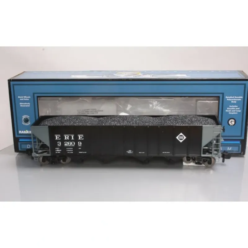 Trains*MTH 70-75022 G Scale Erie 4-Bay Hopper with Metal Wheels - Model Train Junction: Quality Parts and Art Supplies
