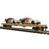 Trains*MTH 70-76058 G Scale TTX Flat Car with CAT Racing Cars (2) - Model Train Junction: Quality Parts and Art Supplies