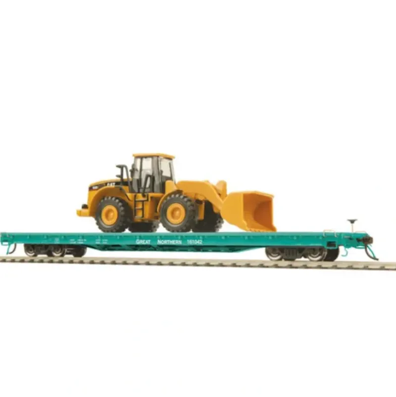 Trains*MTH 80-98012 Great Northern HO Scale 60' Wood Deck Flat Car w/950G Wheel Loader - Model Train Junction: Quality Parts and Art Supplies