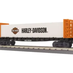 Trains*MTH 30-76408 Harley Davidson Bulkhead Flatcar w/Lumber - Model Train Junction: Quality Parts and Art Supplies
