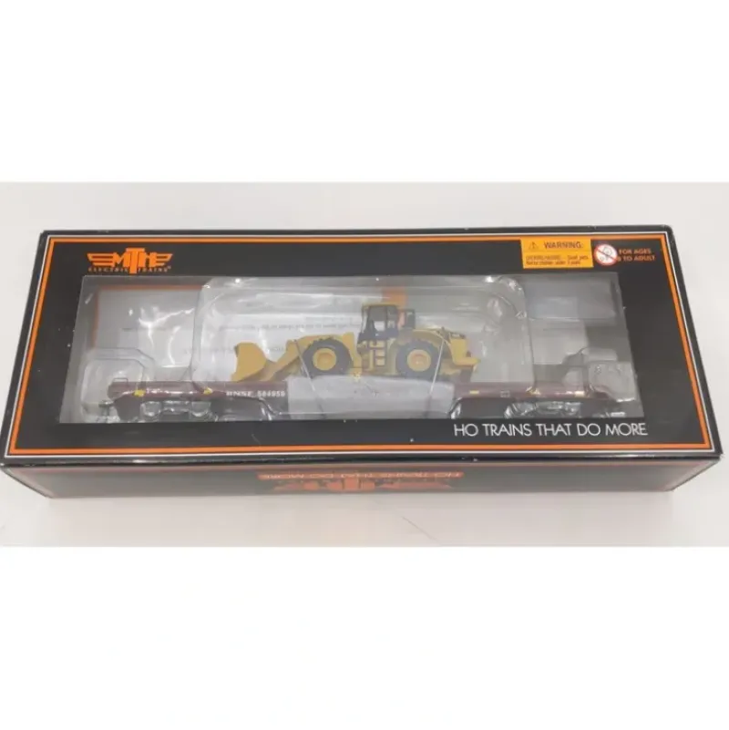 Trains*MTH 80-98009 HO Burlington Northern Santa Fe 60' Wood Flat Car w/ 950G Loader - Model Train Junction: Quality Parts and Art Supplies