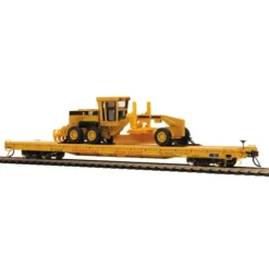 Trains*MTH 80-98024 HO Union Pacific 60' Wood Deck Flat Car w/163H Motor Grader #52063 - Model Train Junction: Quality Parts and Art Supplies