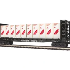Trains*MTH 20-98780 NP Flatcar w/Bulkheads& Covered Wood Load - Model Train Junction: Quality Parts and Art Supplies