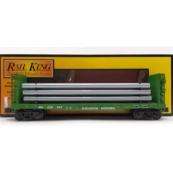 Trains*MTH 30-76691 O BN Flat Car with Bulkheads and Pipe Load #628980 w/ EOTD LN/Box - Model Train Junction: Quality Parts and Art Supplies