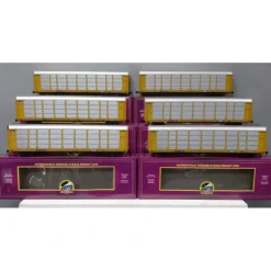 Trains*MTH 20-90525 O BNSF Corrugated Auto Carrier Set (Set of 6) - Model Train Junction: Quality Parts and Art Supplies