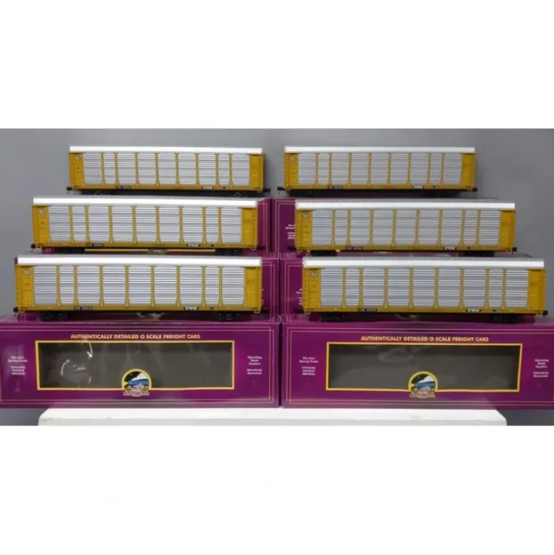 Trains*MTH 20-90525 O BNSF Corrugated Auto Carrier Set (Set of 6) - Model Train Junction: Quality Parts and Art Supplies